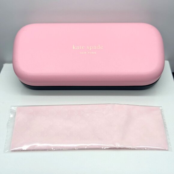 Kate Spade Hard Clamshell Eyeglasses Sunglasses Case Pink Green Medium - Picture 1 of 7